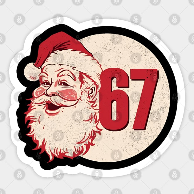 Santa Says 67 Speech Bubble Funny Christmas Sticker by Ink Lines
